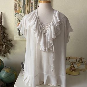 70’s Style Ruffle Blouse